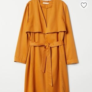 H&M mustard yellow trench size 8